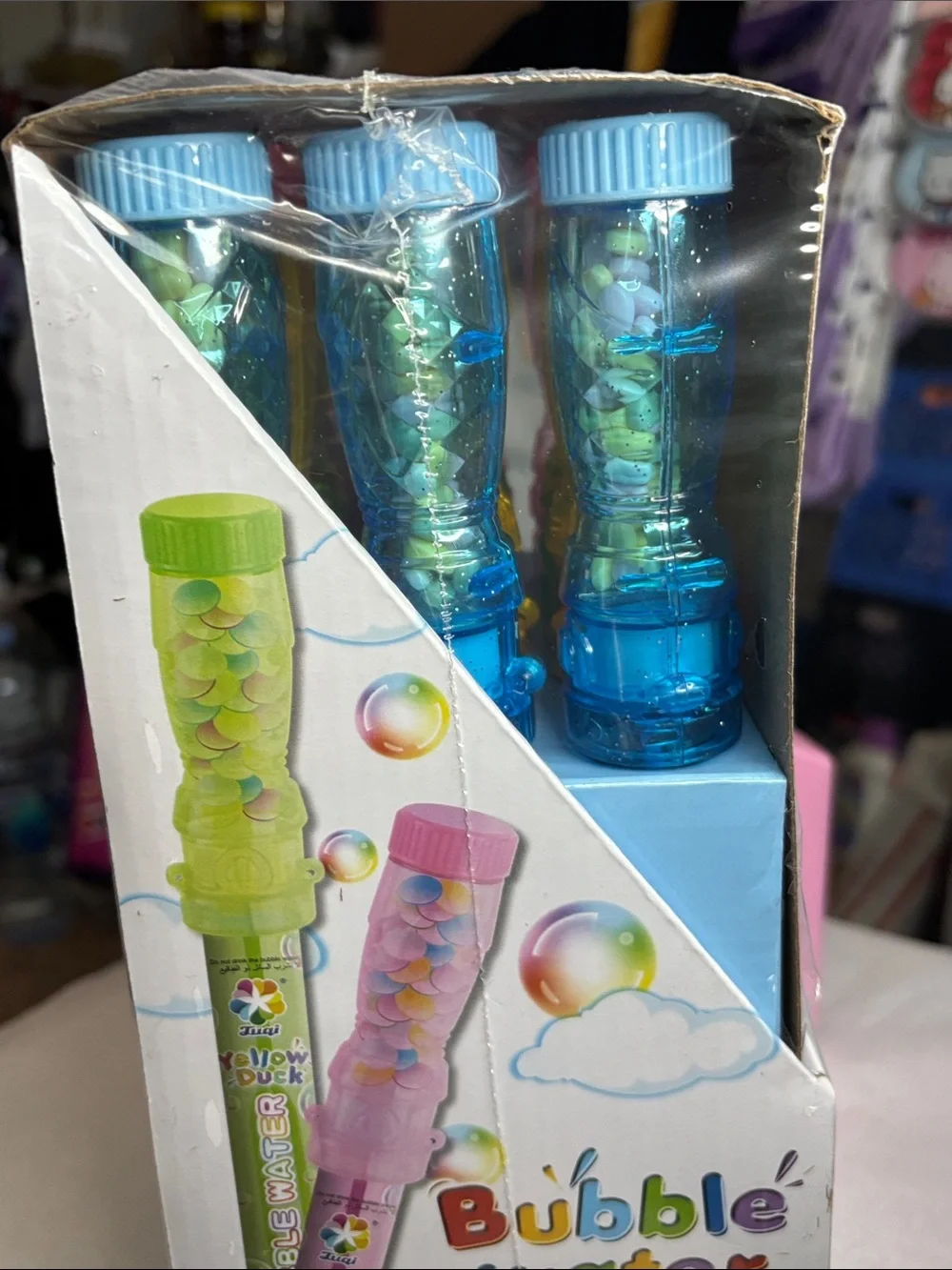 Bubble Water Candy Bubble Wand - Yellow -12 Pack